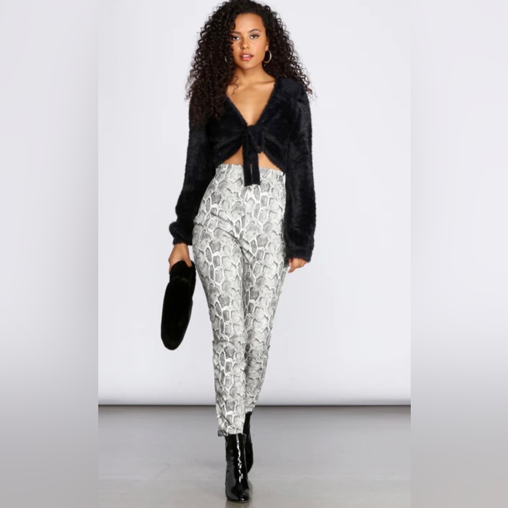 SNAKE FAUX LEATHER PANTS